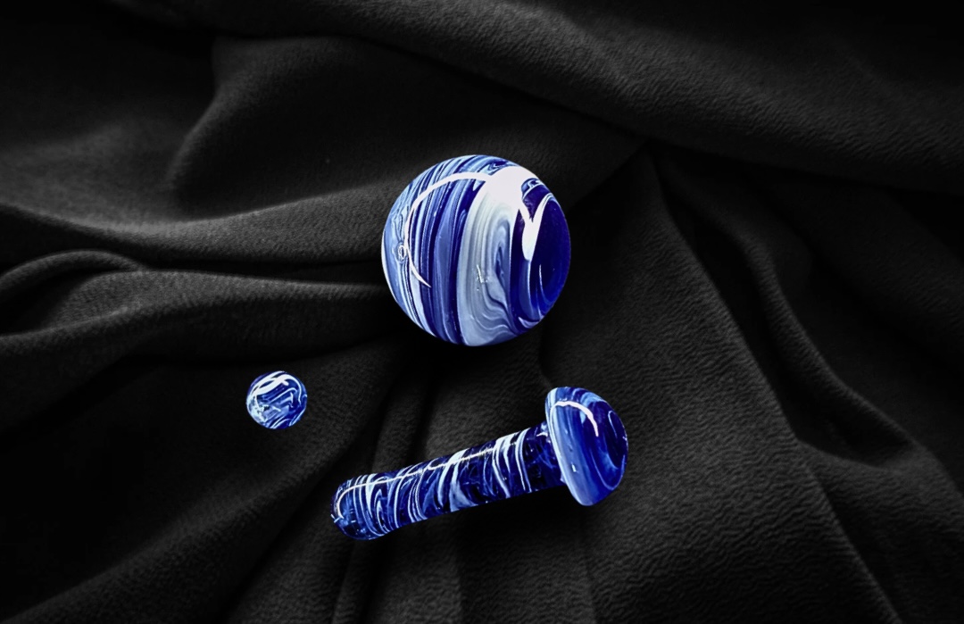 Blue Swirl Valve Shroom Set